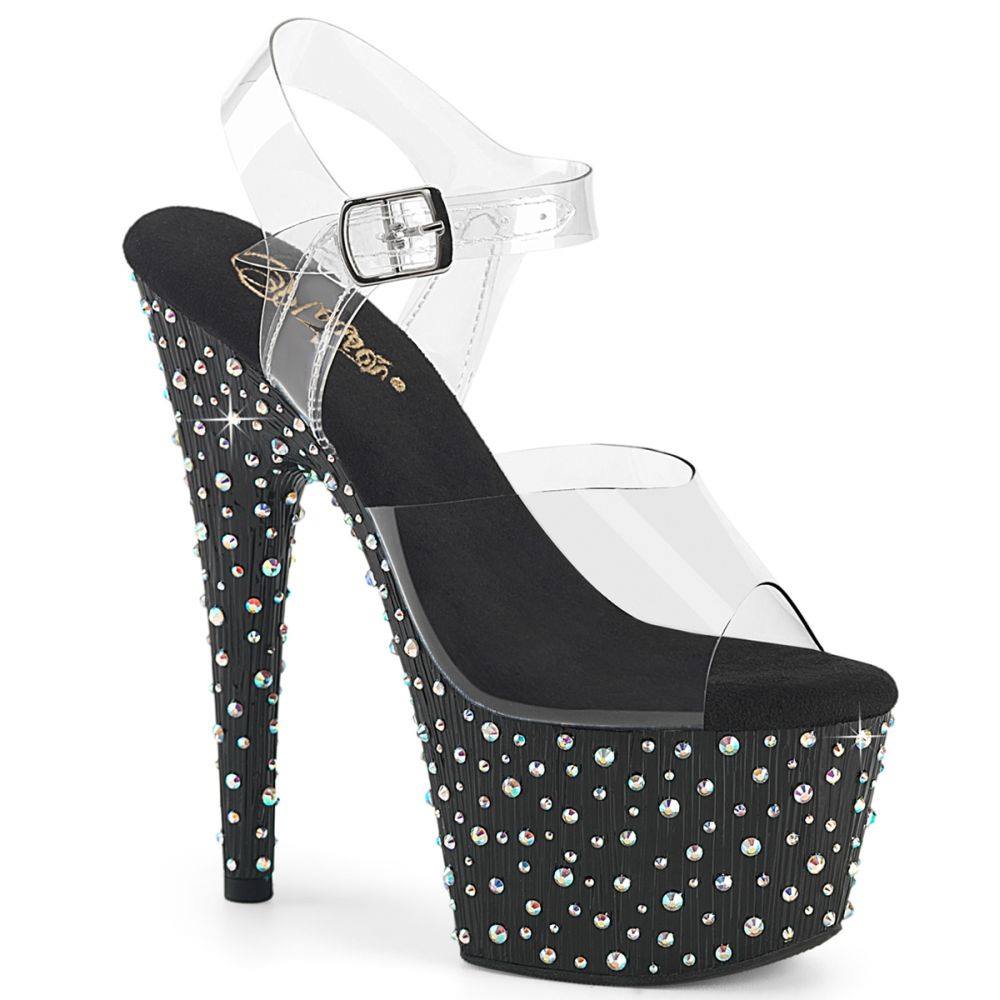 Pleaser - STARDANCE708 Sandale à bride à la cheville, Pole dance chaussures - Noir Product image